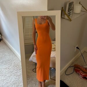Vibrant Orange Maxi Dress